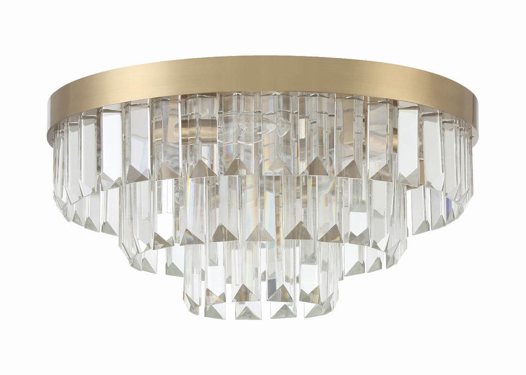 Crystorama Crystorama Hayes 8 Light Aged Brass Flush Mount