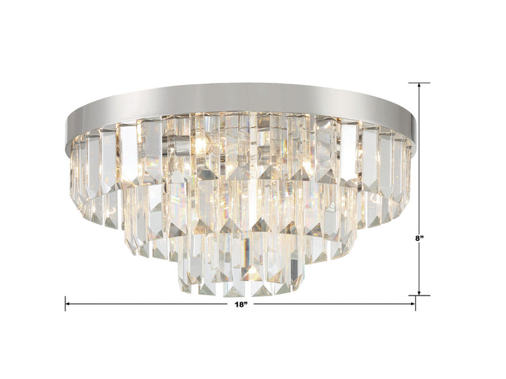 Crystorama Crystorama Hayes 8 Light Polished Nickel Flush Mount