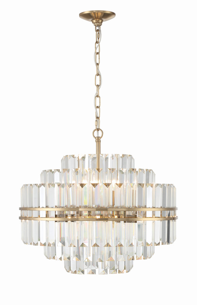 Hayes 12 Light Aged Brass Chandelier Crystorama