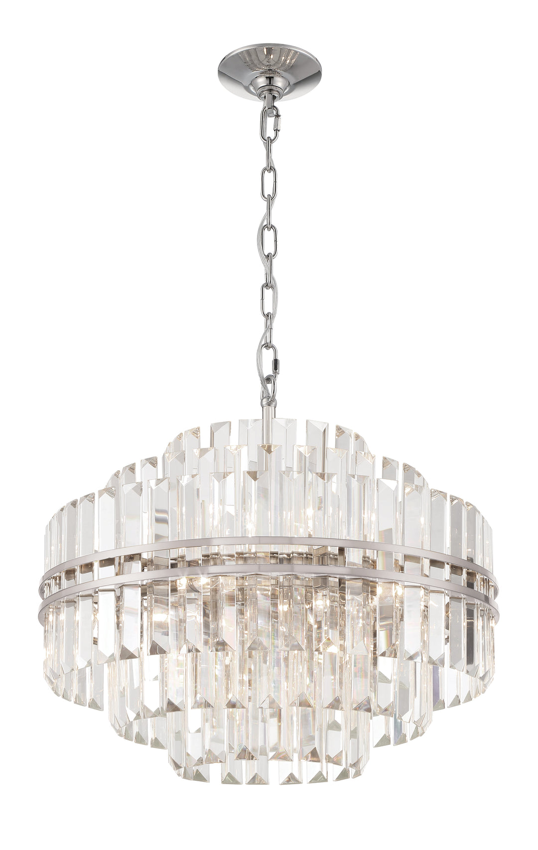 Hayes 12 Light Polished Nickel Chandelier Crystorama