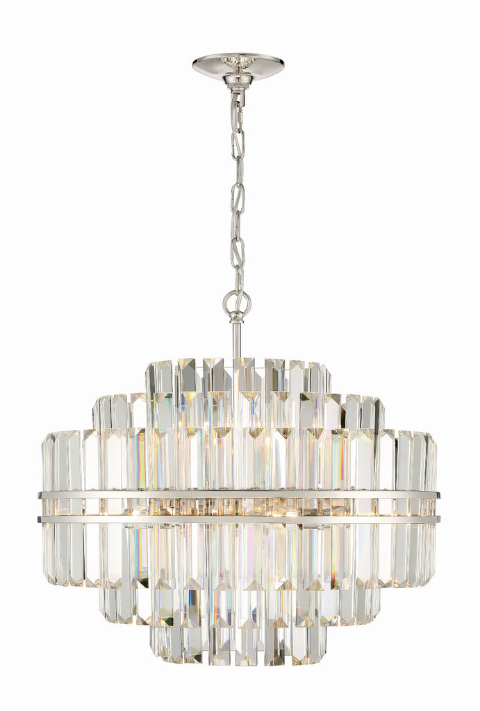 Hayes 12 Light Polished Nickel Chandelier Crystorama