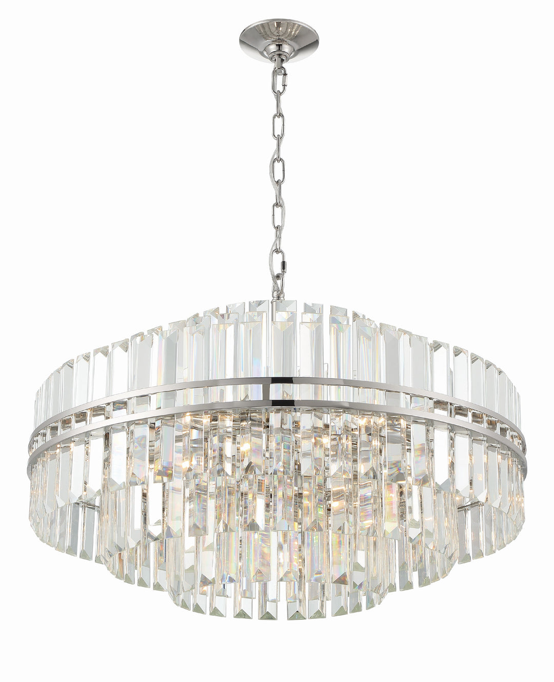 Hayes 16 Light Polished Nickel Chandelier Crystorama