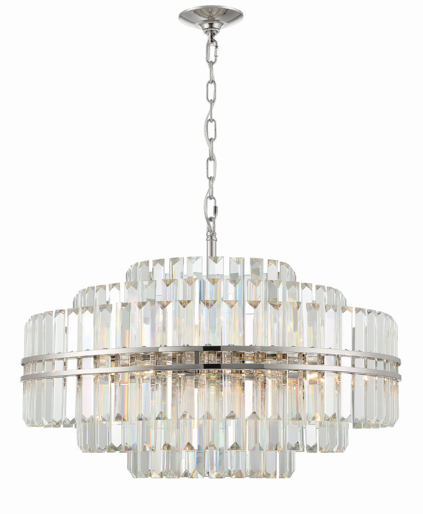 Hayes 16 Light Polished Nickel Chandelier Crystorama