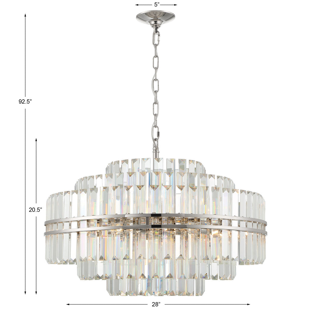 Hayes 16 Light Polished Nickel Chandelier Crystorama