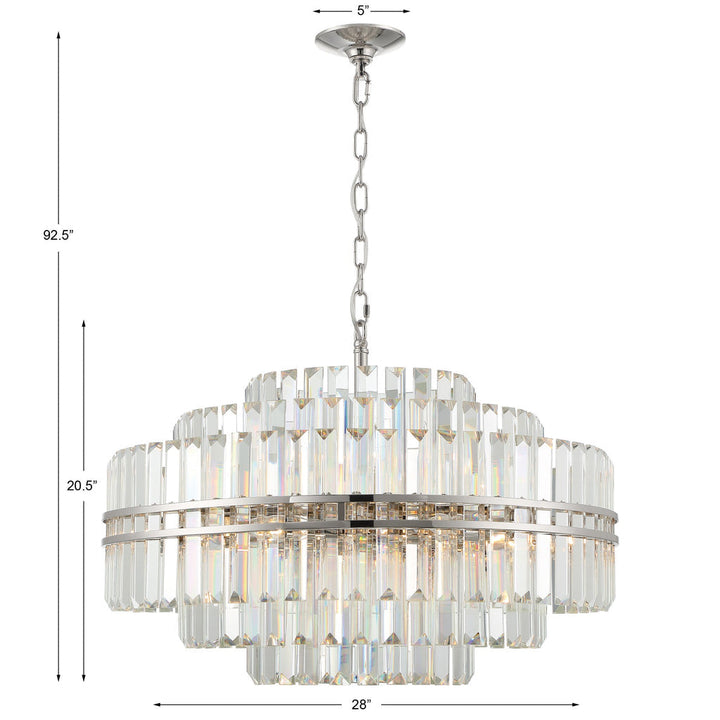 Hayes 16 Light Polished Nickel Chandelier Crystorama