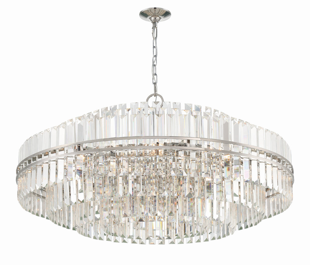 Hayes 32 Light Polished Nickel Chandelier Crystorama