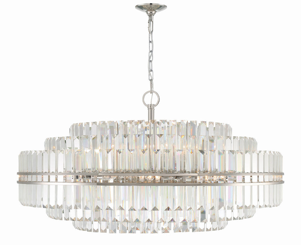 Hayes 32 Light Polished Nickel Chandelier Crystorama