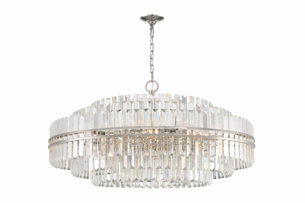 Hayes 32 Light Polished Nickel Chandelier Crystorama