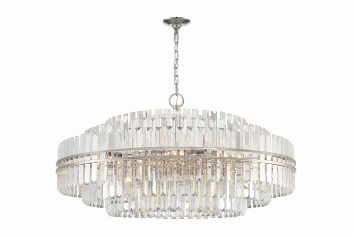 Hayes 32 Light Polished Nickel Chandelier Crystorama