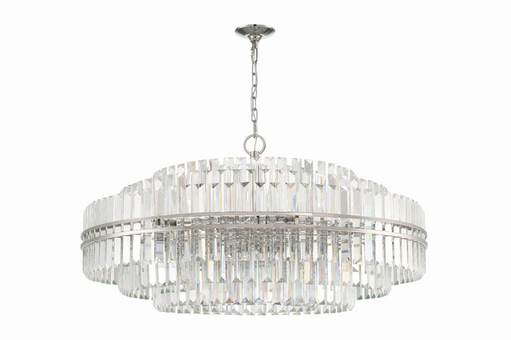 Hayes 32 Light Polished Nickel Chandelier Crystorama