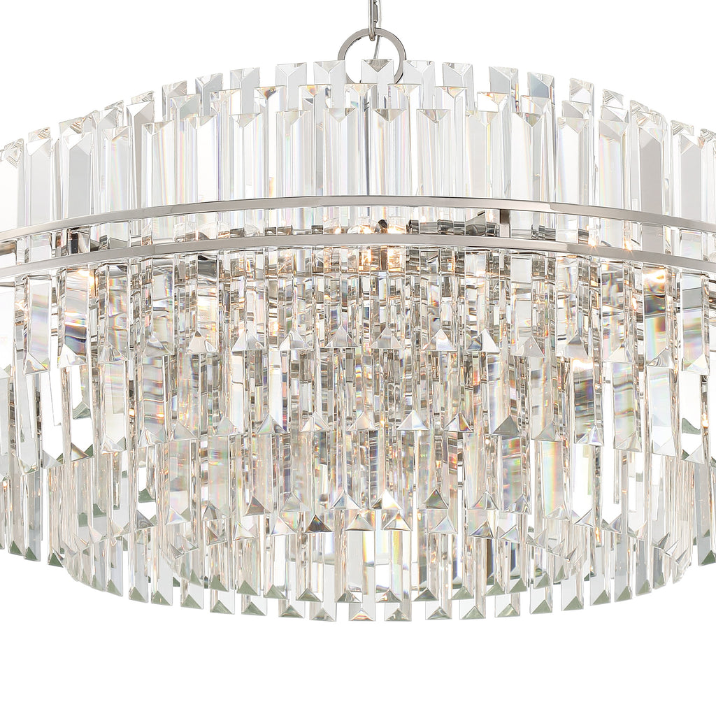 Hayes 32 Light Polished Nickel Chandelier Crystorama