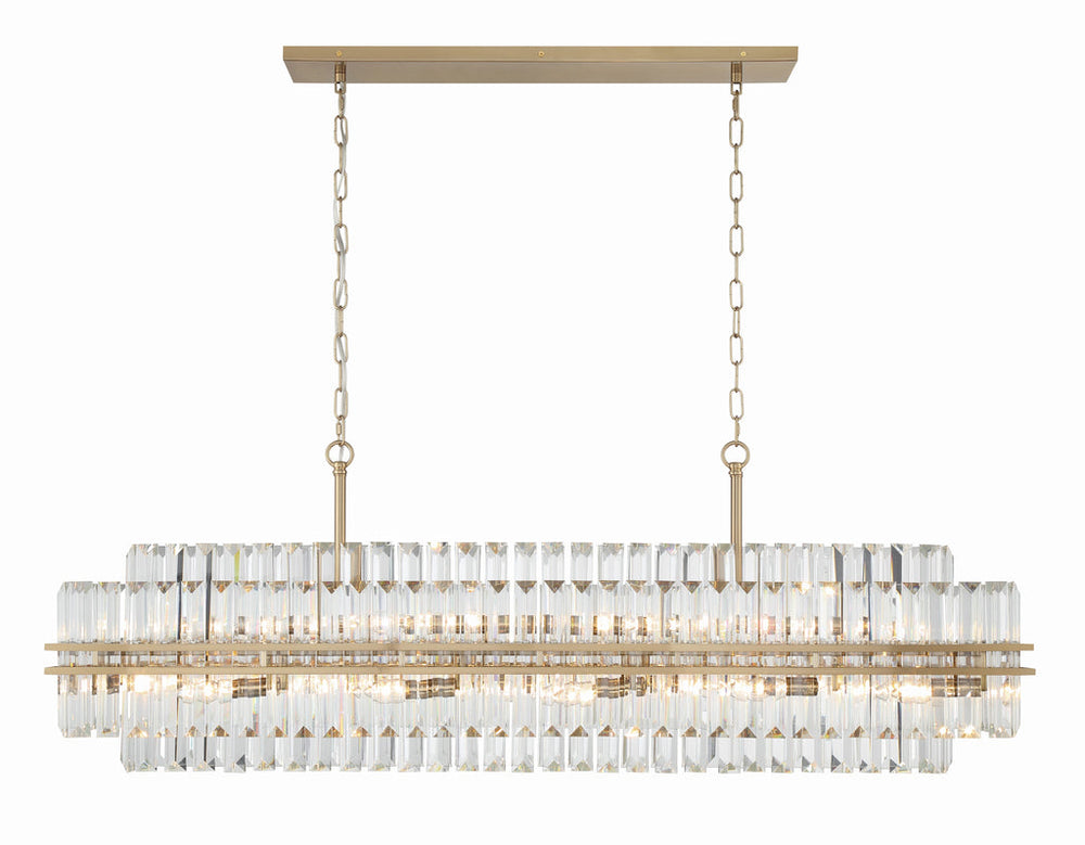 Hayes 16 Light Aged Brass Chandelier Crystorama