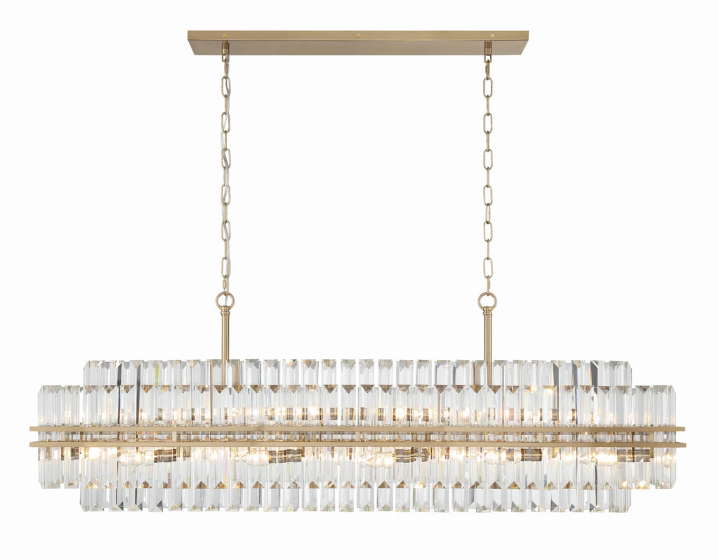 Hayes 16 Light Aged Brass Chandelier Crystorama