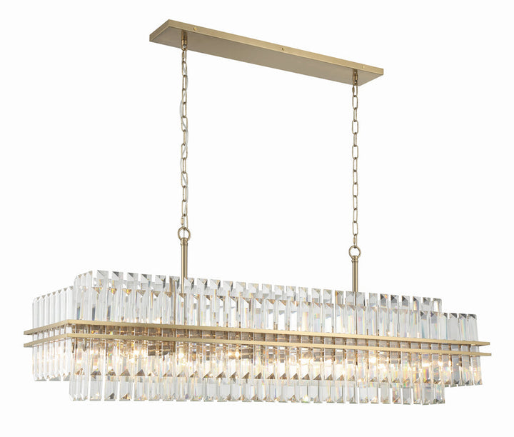 Hayes 16 Light Aged Brass Chandelier Crystorama