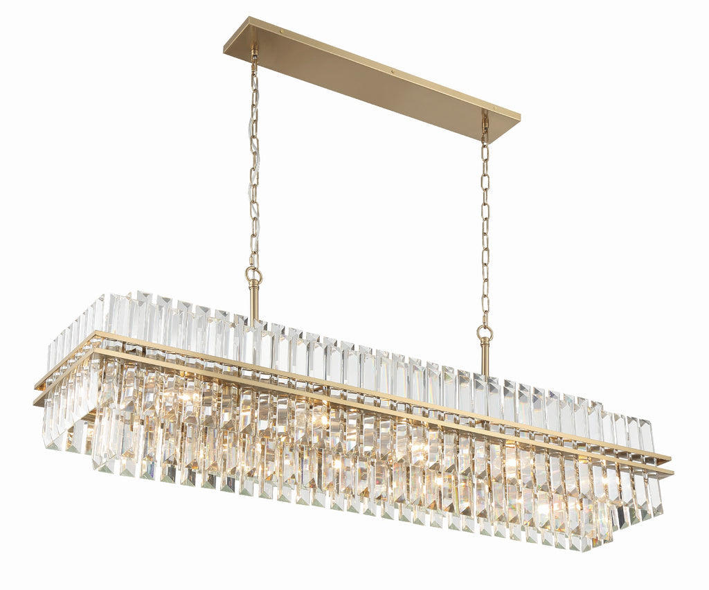 Hayes 16 Light Aged Brass Chandelier Crystorama