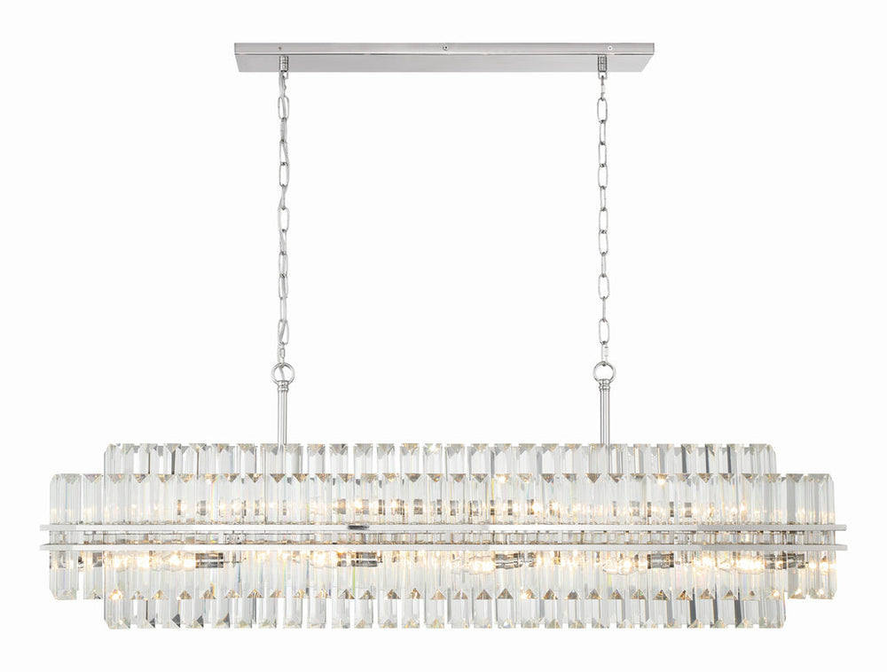 Hayes 16 Light Polished Nickel Chandelier Crystorama