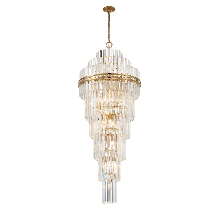 Hayes 31 Light Aged Brass Chandelier Crystorama