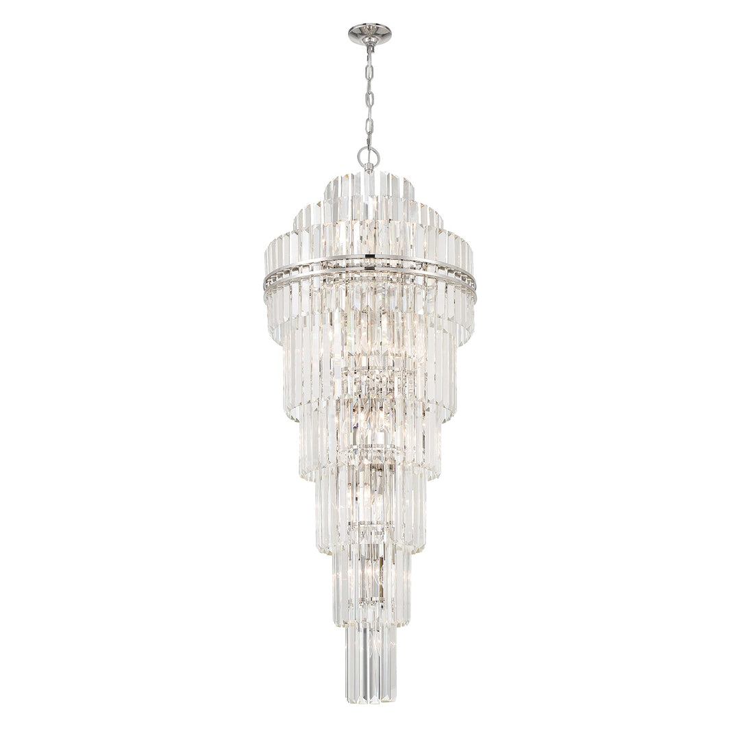 Hayes 31 Light Polished Nickel Chandelier Crystorama