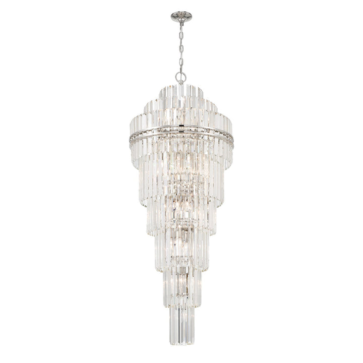 Hayes 31 Light Polished Nickel Chandelier Crystorama