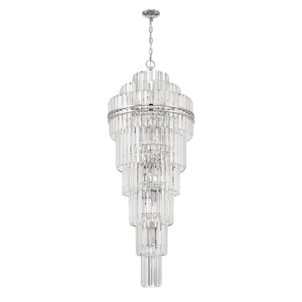 Hayes 31 Light Polished Nickel Chandelier Crystorama