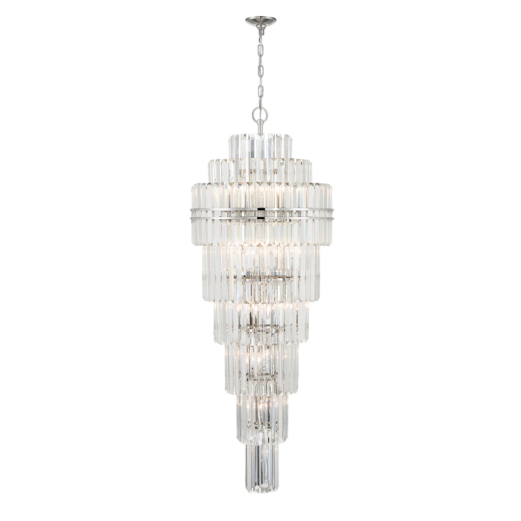 Hayes 31 Light Polished Nickel Chandelier Crystorama