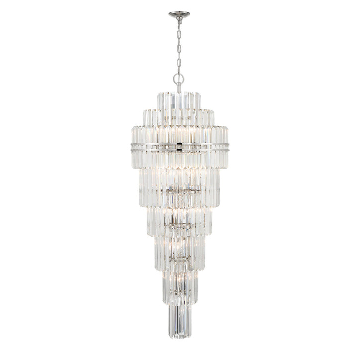 Hayes 31 Light Polished Nickel Chandelier Crystorama