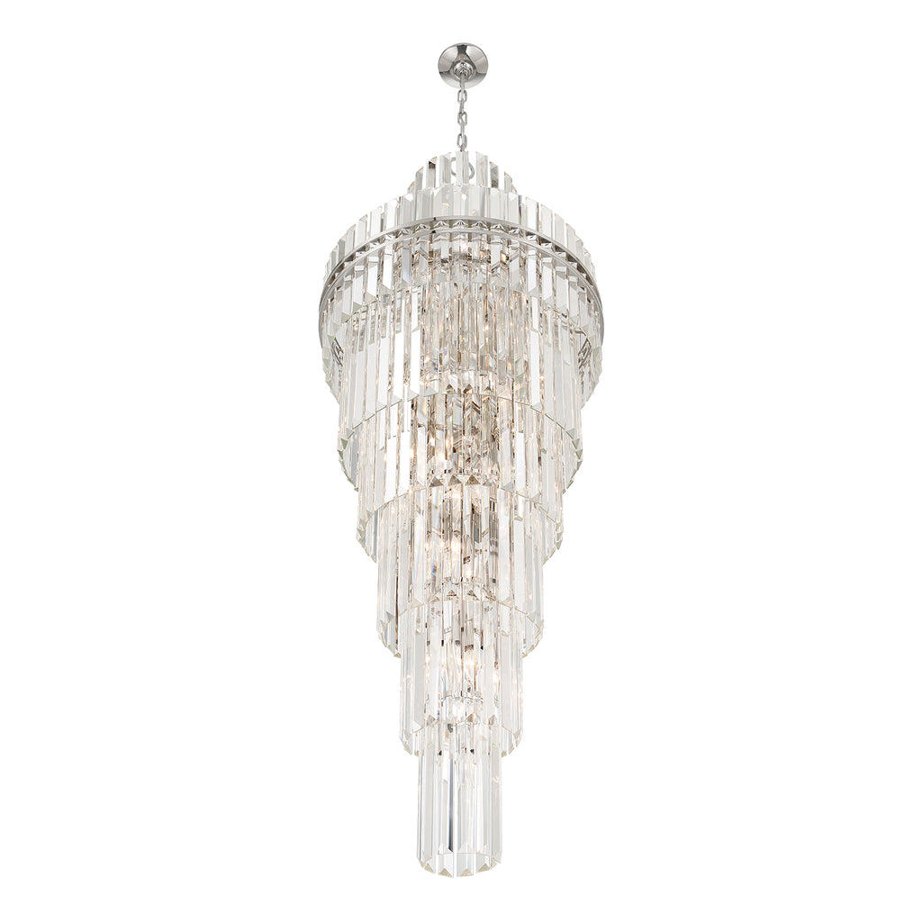 Hayes 31 Light Polished Nickel Chandelier Crystorama