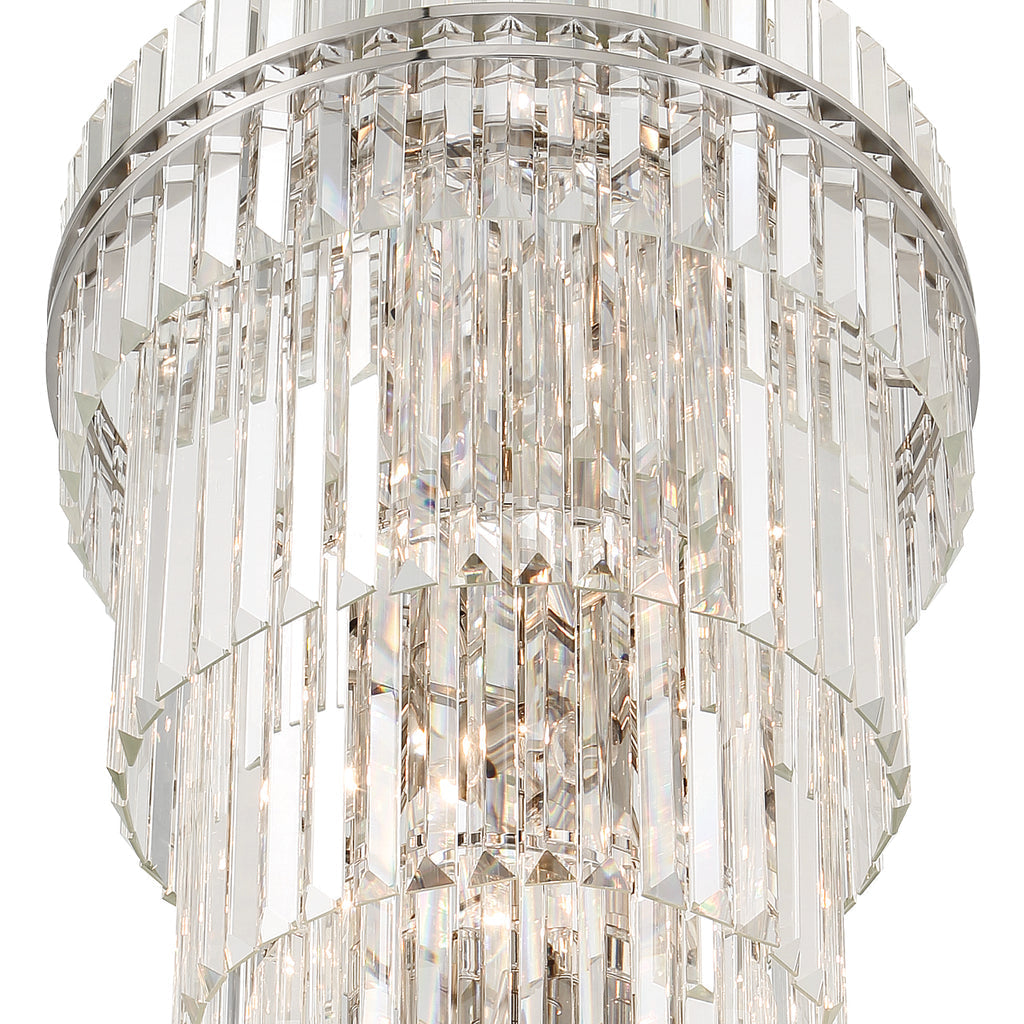 Hayes 31 Light Polished Nickel Chandelier Crystorama