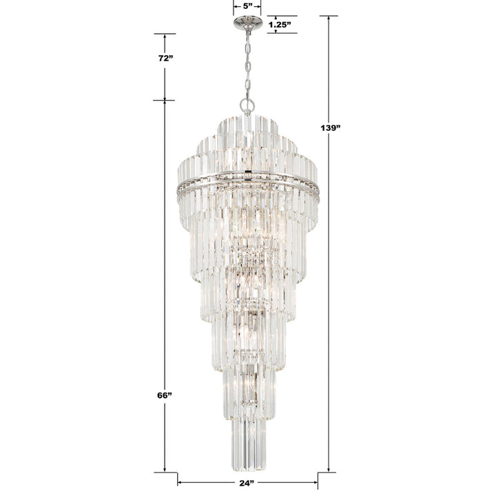 Hayes 31 Light Polished Nickel Chandelier Crystorama