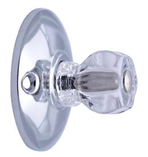 Art Deco Style Polished Chrome and Clear Glass Robe Hook COPPER MOUNTAIN HARDWARE