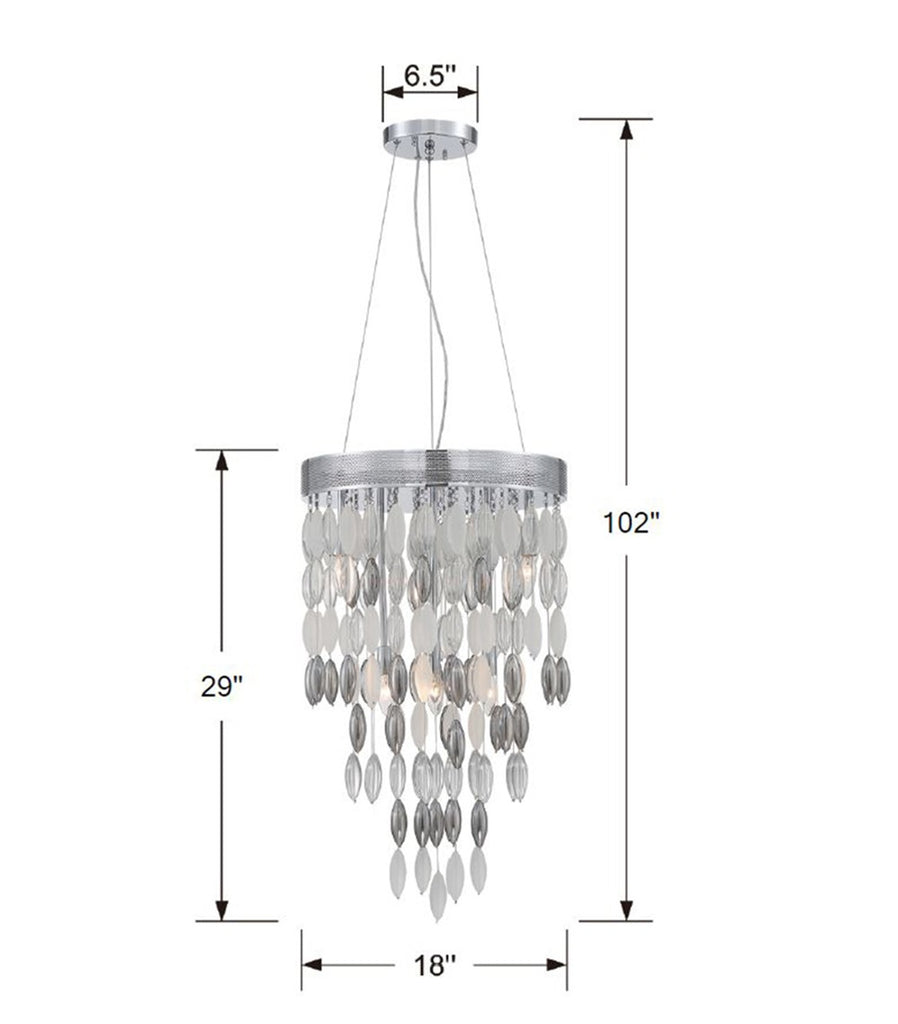 Hudson 6 Light Polished Chrome Chandelier Crystorama