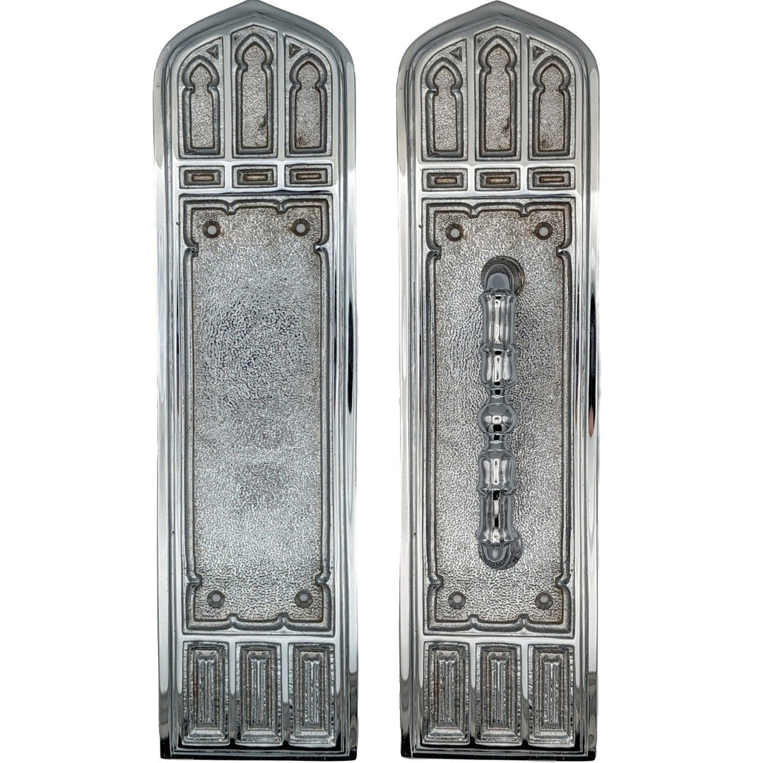 12 1/4 Inch Gothic Pull & Push Plate Set (Several Finishes Available) COPPER MOUNTAIN HARDWARE