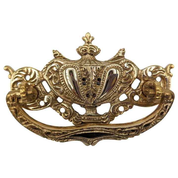 4 1/4 Inch ( 3 Inch C-C) Solid Brass Rococo Lamp Bail Pull COPPER MOUNTAIN HARDWARE