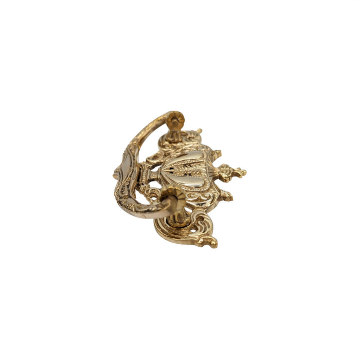 4 1/4 Inch ( 3 Inch C-C) Solid Brass Rococo Lamp Bail Pull COPPER MOUNTAIN HARDWARE