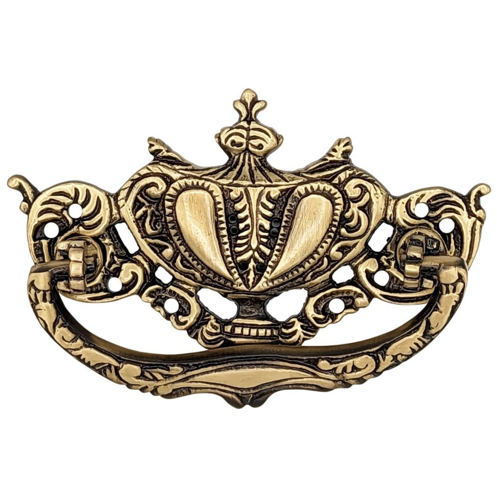 4 1/4 Inch ( 3 Inch C-C) Solid Brass Rococo Lamp Bail Pull COPPER MOUNTAIN HARDWARE