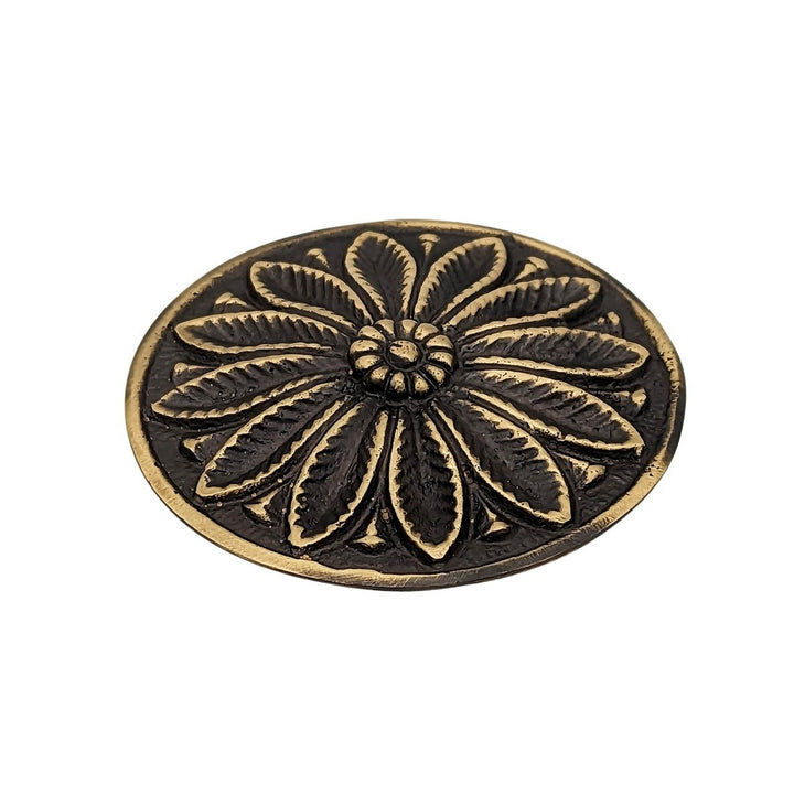COPPER MOUNTAIN HARDWARE Solid Brass Floral Leaf Cabinet and Furniture Knob