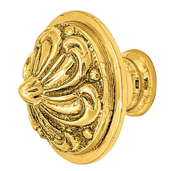 1 2/5 Inch Solid Brass Baroque / Rococo Cabinet & Furniture Knob