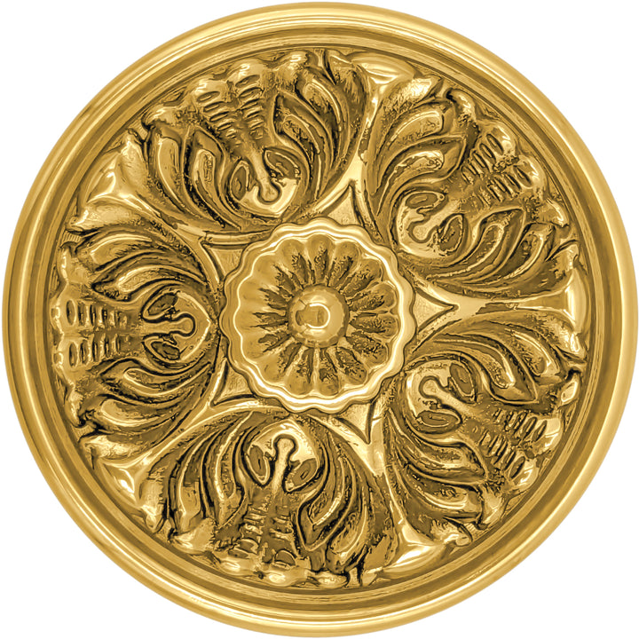 2 Inch Solid Brass Victorian Floral Cabinet & Furniture Knob (Several Finishes Available)