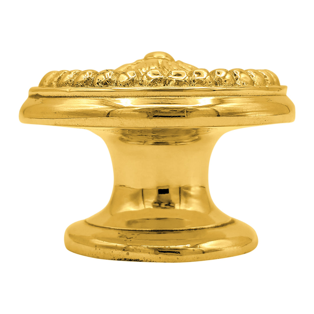 1 3/5 Inch Beaded Floral Cabinet Knob (Several Finishes Available)