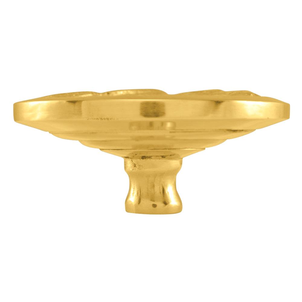 1 7/8 Inch Solid Brass Round Ocean Waves Cabinet & Furniture Knob