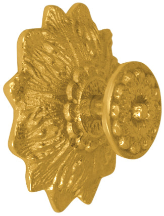 2 2/5 Inch Solid Brass Victorian Floral Cabinet & Furniture Knob (Several Finishes Available)