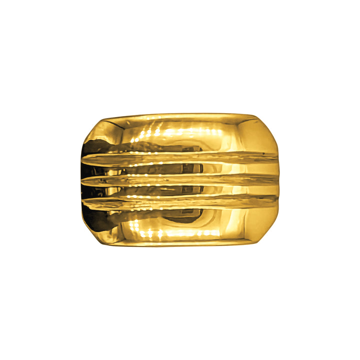 Brass Art Deco Style Rectangular Art Deco Style Lined Knob for Cabinets & Furniture