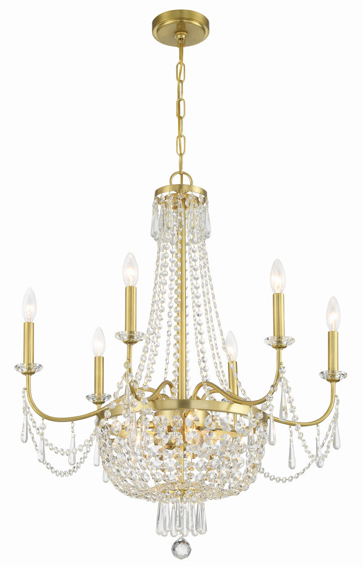 Haywood 9 Light Aged Brass Chandelier Crystorama