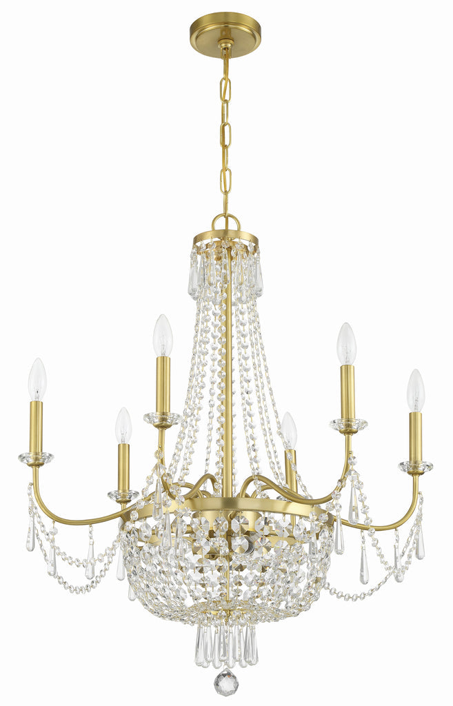 Haywood 9 Light Aged Brass Chandelier Crystorama