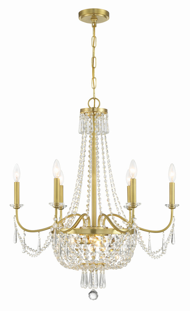 Haywood 9 Light Aged Brass Chandelier Crystorama