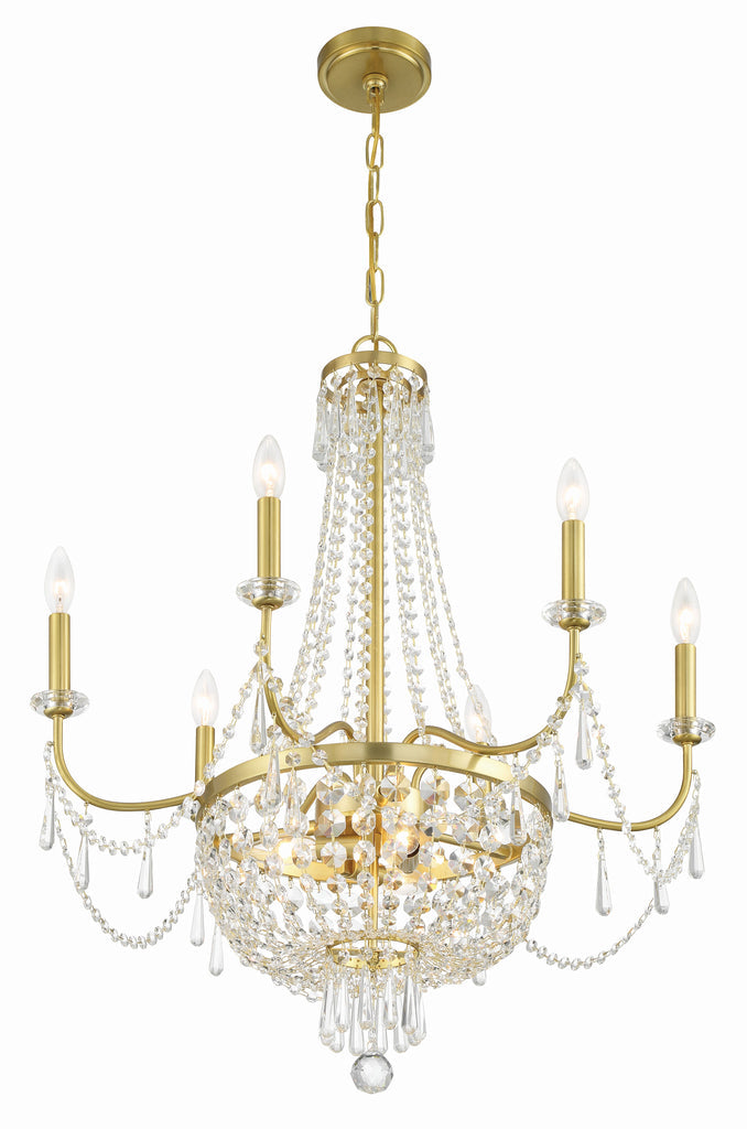 Haywood 9 Light Aged Brass Chandelier Crystorama