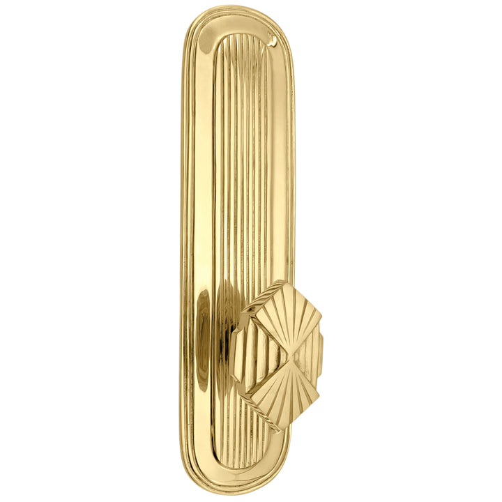 Art Deco Lined Backplate Door Set with Art Deco Fanfare Door Knobs (Several Finishes Available)