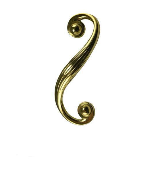 7 1/2 Inch Solid Brass Swirl Cabinet Pull COPPER MOUNTAIN HARDWARE