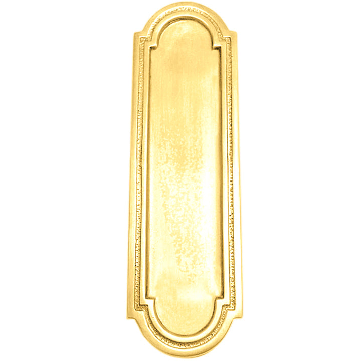 8 3/8 Inch Solid Brass Rounded Georgian Pattern Push Plate