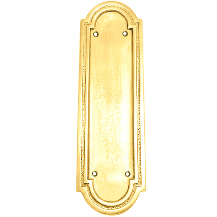 8 3/8 Inch Solid Brass Rounded Georgian Pattern Push Plate
